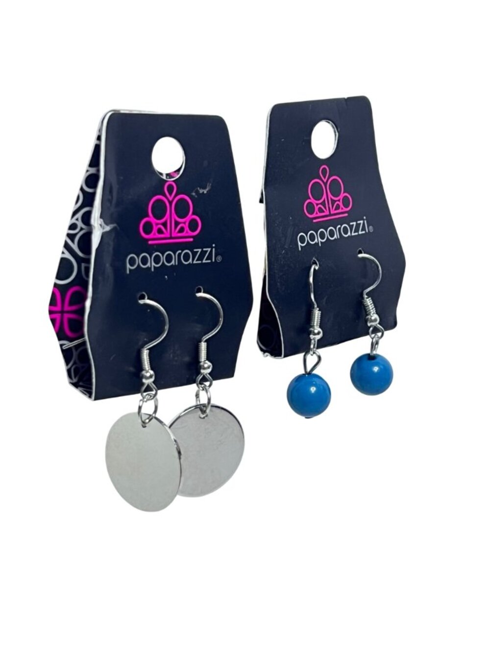 Lot Of 4 Paparazzi Silver Tone Pierced Earrings W/ Bead And Disc Designs (6458) - Picture 3 of 3